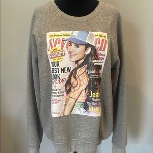 Gray Graphic Print Women's sweatshirt